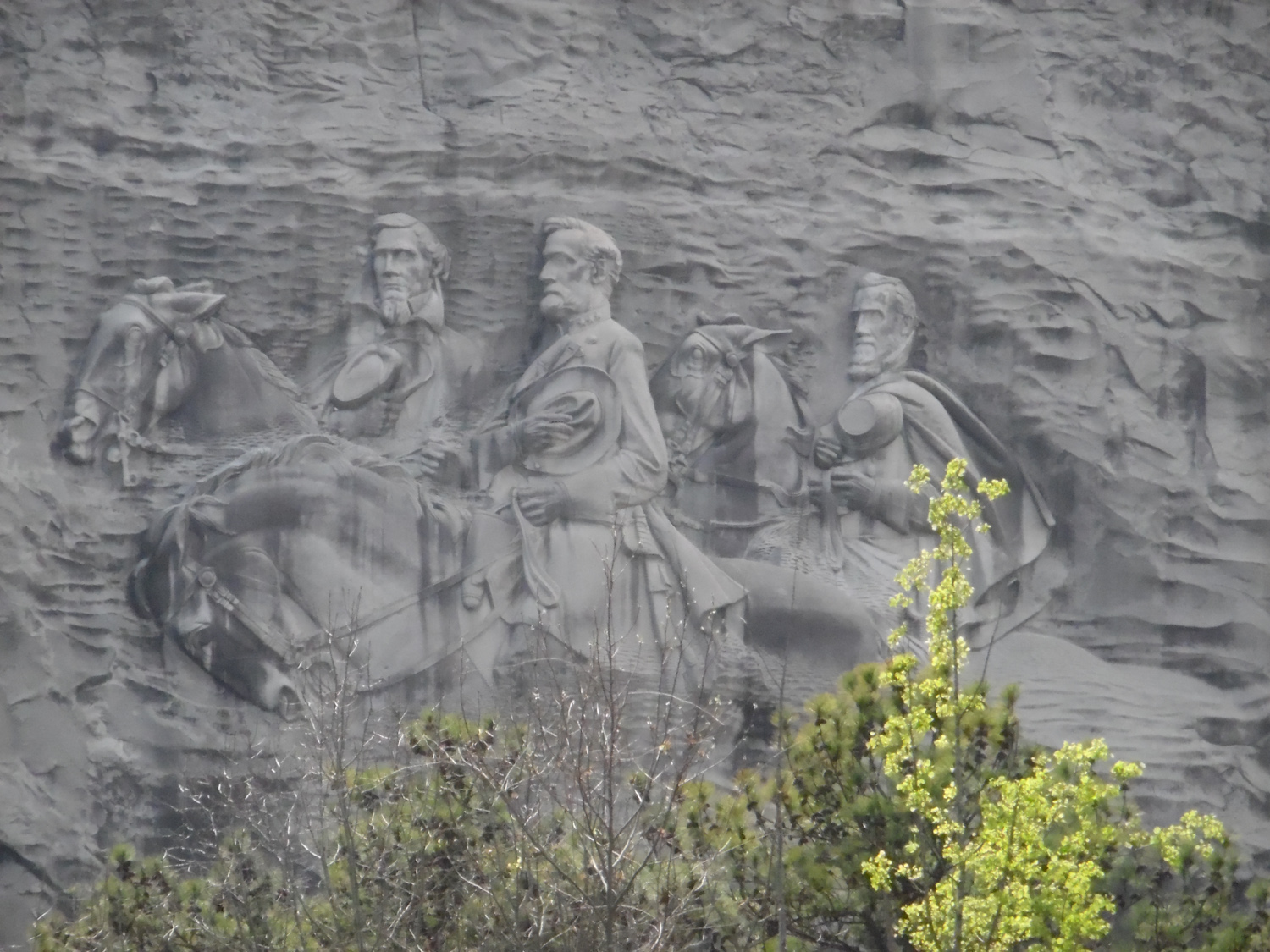 Stone Mountain Park-Relief of Jefferson Davis, Stonewall Jackson, and Robert E Lee